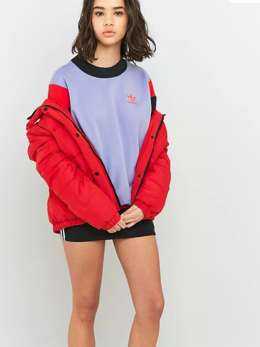 Adidas Originals Archive Purple Colorblock Crewneck Sweatshirt Retro 90s - Picture 10 of 13